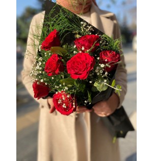 Özel 7 Kırmızı Gül Buketi